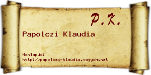 Papolczi Klaudia névjegykártya